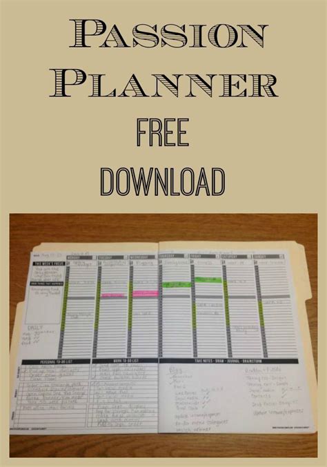 passion planner free templates